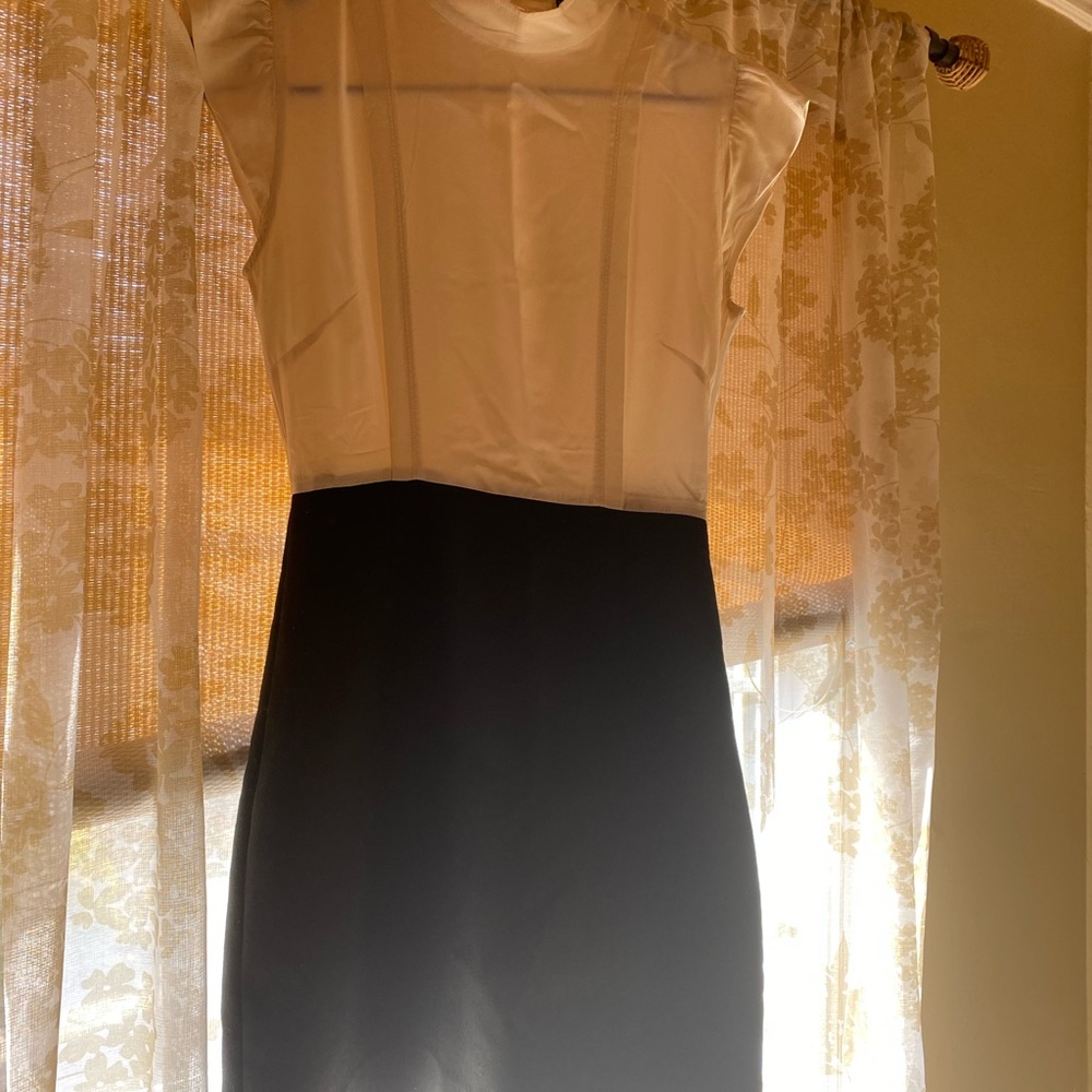 SANDRO mini secretary dress ivory and black size 1